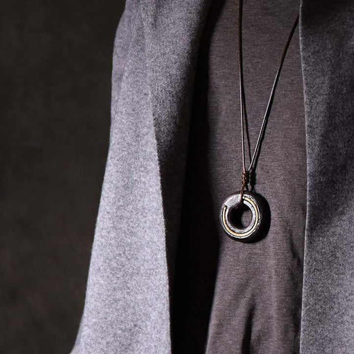 Buddha Stones Zen cirkel ebbenhouten Ketting - image 3