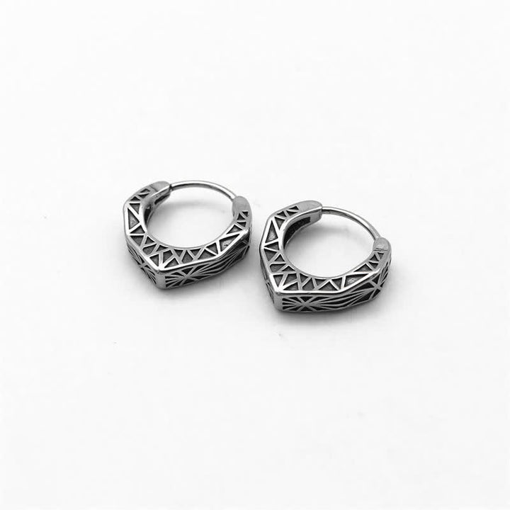 Viking Hoop Titanium Steel Balance Oorbellen - image 11