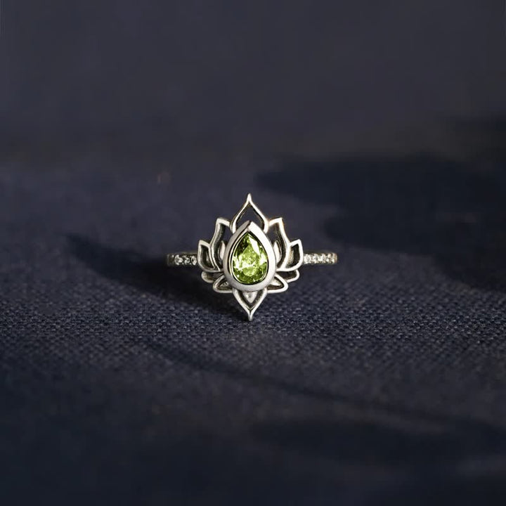 Buddha Stones Sterling zilveren lotus zirkoon zegenende Ring - image 11