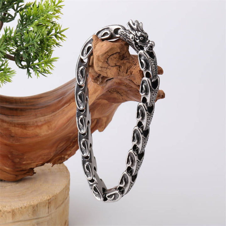 Buddha Stones Bangle-armband van titaniumstaal met geluksmotief - image 2