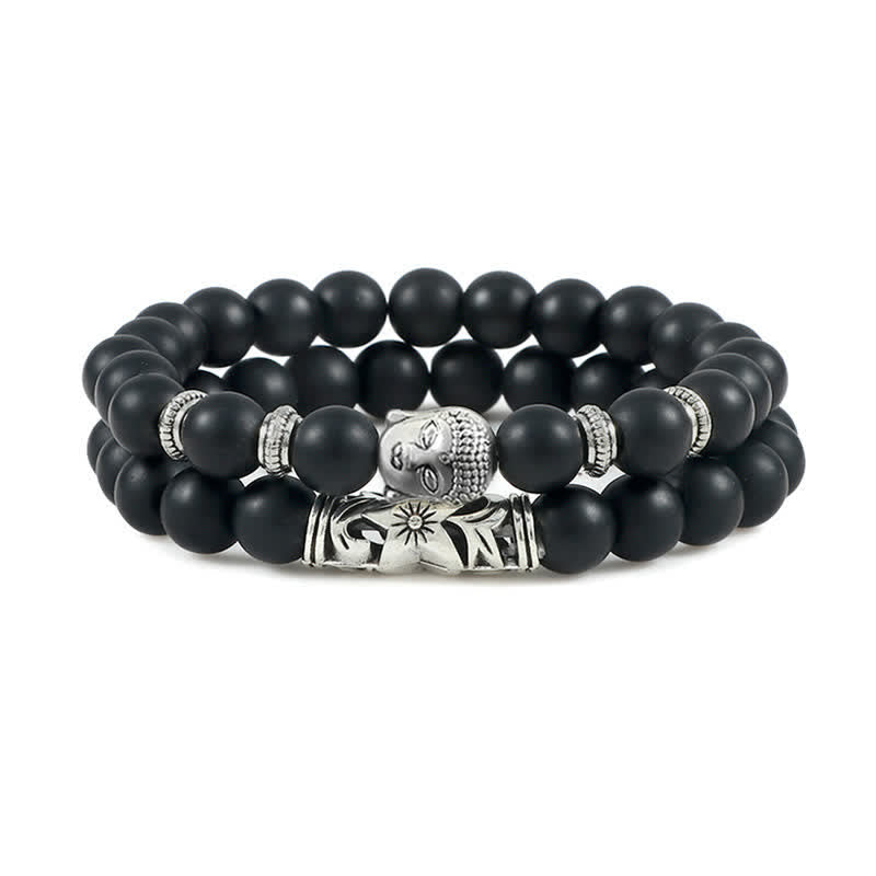 Buddha Stones 2 stuks natuurlijke kristallen agaat Boeddha Armband - Matstenen - image 3