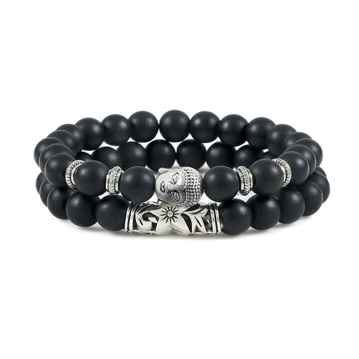 Buddha Stones 2 stuks natuurlijke kristallen agaat Boeddha Armband - Matstenen - image 3