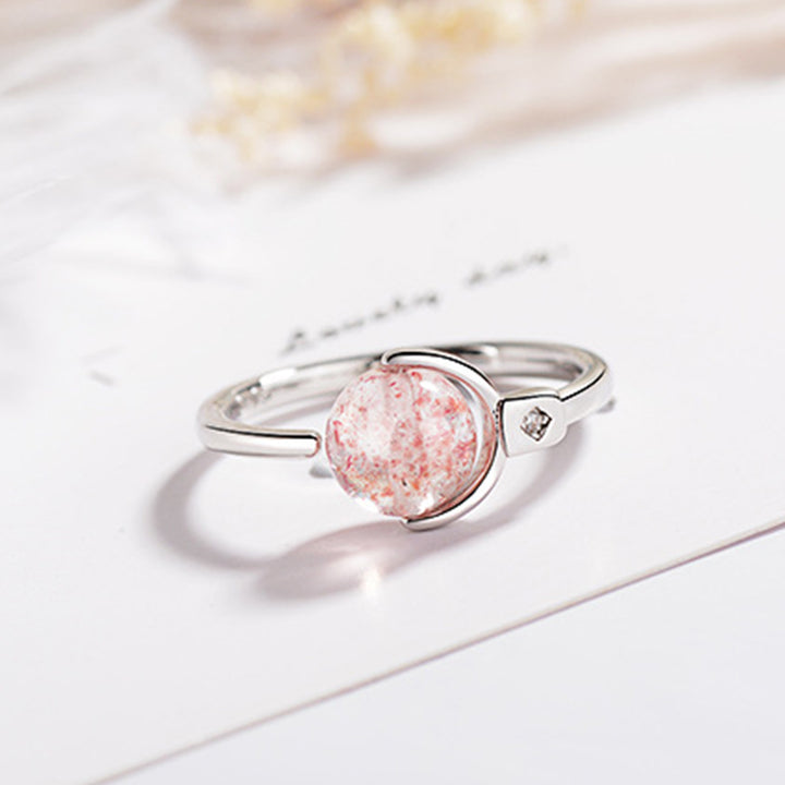 Buddha Stones Roze kristallen rustgevende Ring - image 9