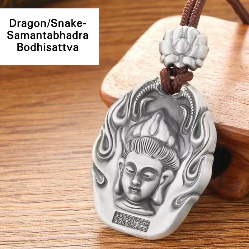 Buddha Stones Chinese dierenriem geboorte Boeddha Om Mani Padme Hum Lotus Mededogen Ketting - Draak/Slang-Samantabhadra Bodhisattva - image 13