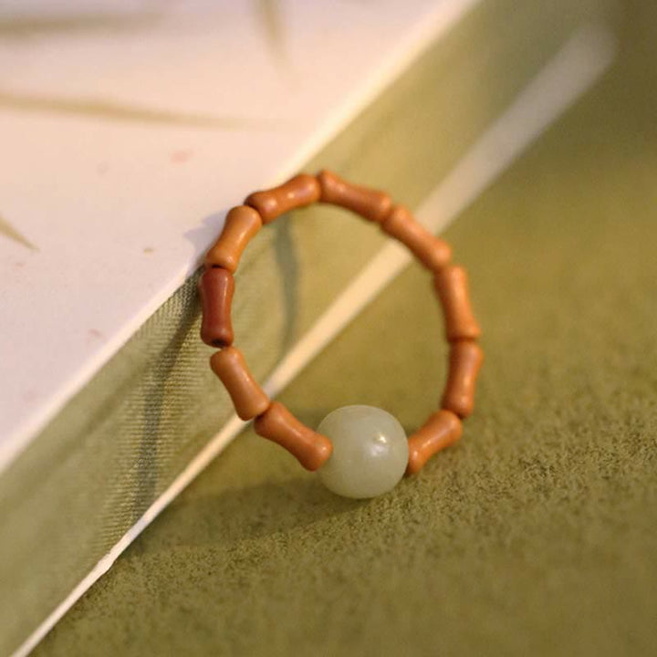 Buddha Stones Hetian jade kralen bamboe Ring - image 10