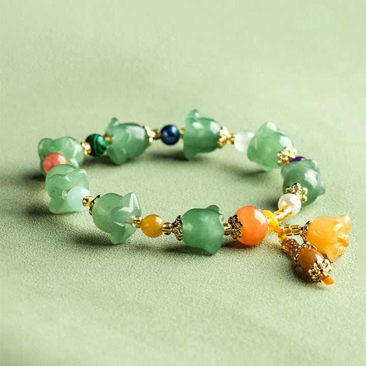Buddha Stones Groene aventurijn magnolia bloem Armband - image 4
