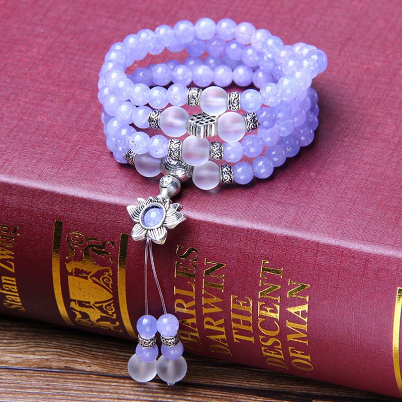 Buddha Stones Paarse jaspis kralen Armband Mala - Paarse jaspis - image 0