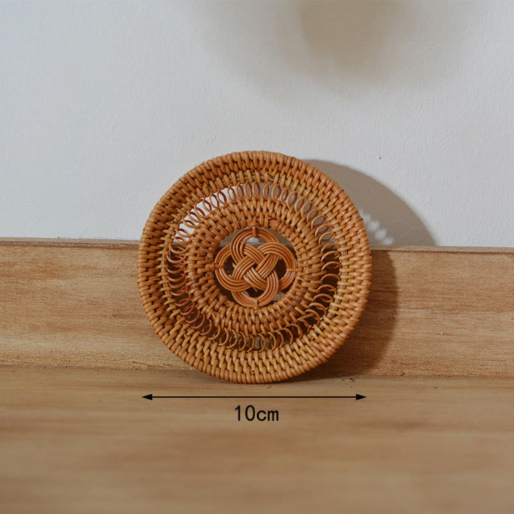 Keramische onderzetter van rotan met bloemenpatroon voor Theekopje - 10 cm holle onderzetter - image 13