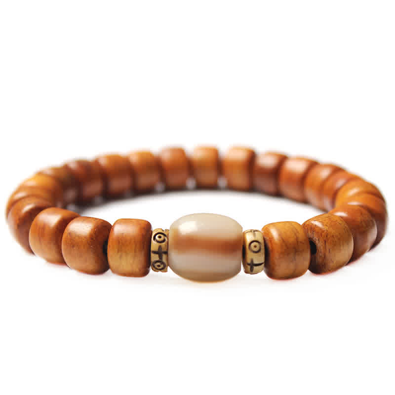 Buddha Stones Tibetaanse botkralen Om Mani Padme Hum sterkte Armband - 10* 8mm - Botkralen - image 4