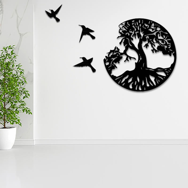 Buddha Stones Levensboom Vogels Schepping Muurdecoratie - image 2