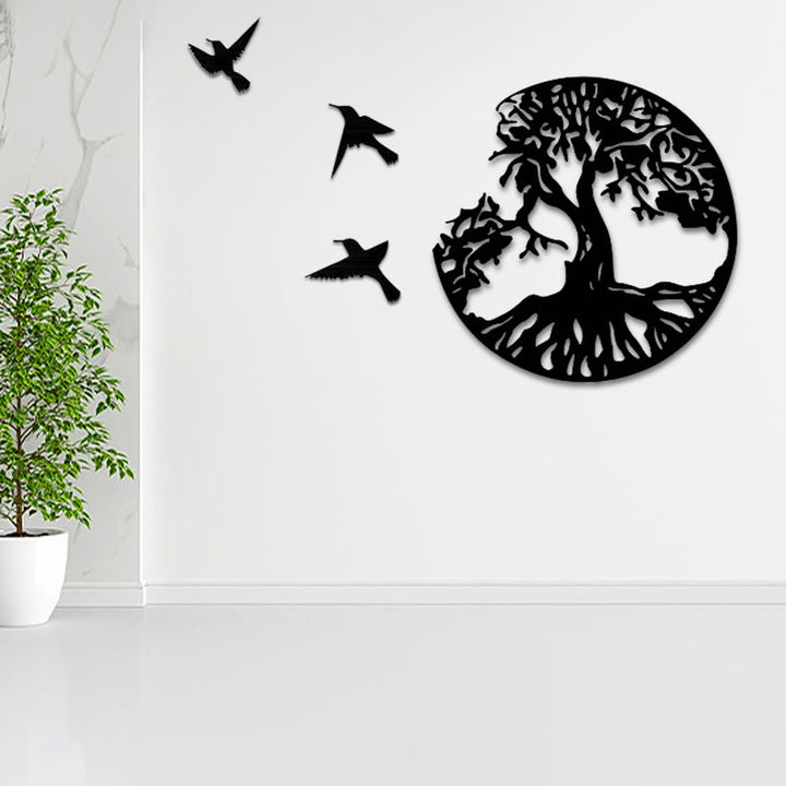 Buddha Stones Levensboom Vogels Schepping Muurdecoratie - image 2