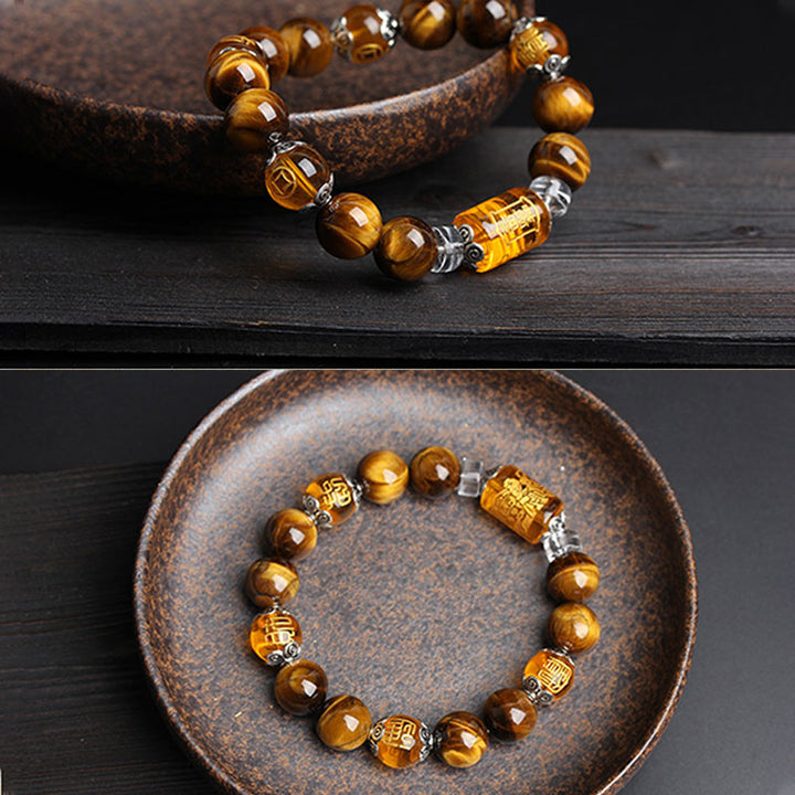 Buddha Stones Armband met tijgeroogkralen - image 6