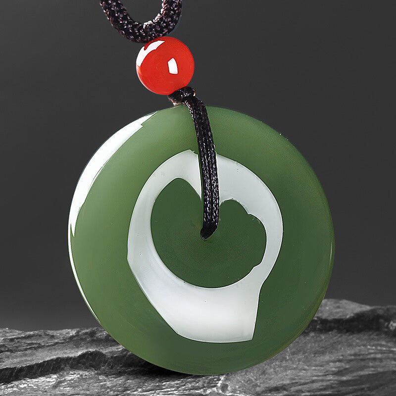Buddha Stones Natuurlijke ronde jade vredesgesp Ketting - image 6