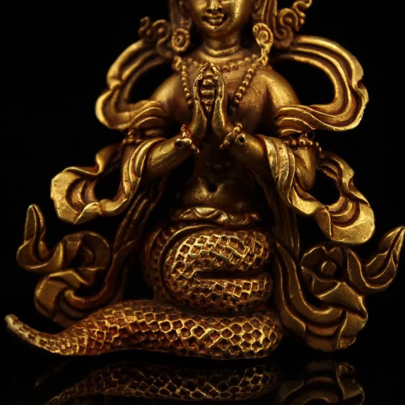 Buddha Stones Bodhisattva Nagarjuna Bescherming Koperen Beeld Decoratie - image 9