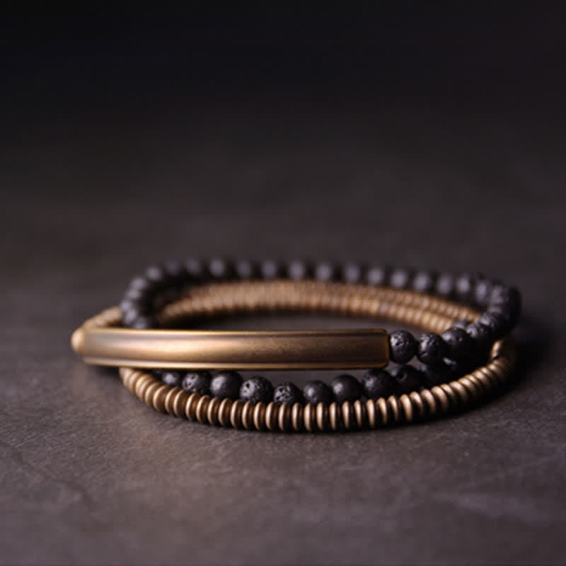 Buddha Stones Vintage lavasteen koperen Armband - image 6