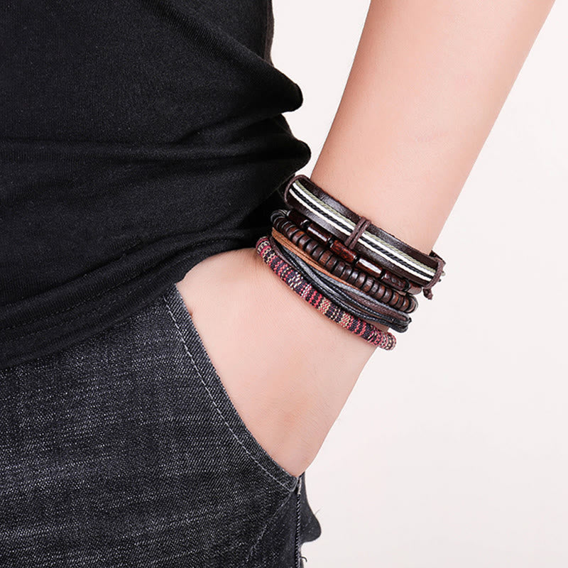 Buddha Stones Wikkelarmband van henneptouw, houten kralen en Armband. - image 3