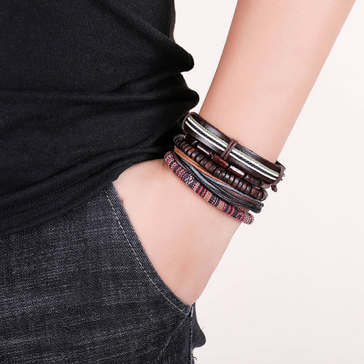 Buddha Stones Wikkelarmband van henneptouw, houten kralen en Armband. - image 3