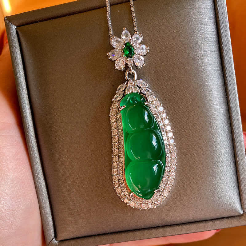 Geluksboon Ketting van cyaan jade - image 6