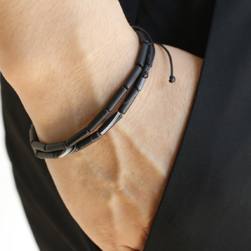 Buddha Stones Beschermende Armband met zwarte onyx kralen - image 0