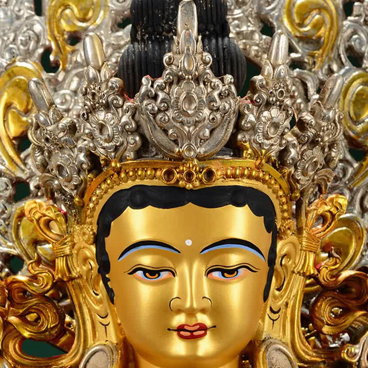 Buddha Stones Bodhisattva Groene Tara Hoop Koperen Beeld Decoratie - image 8