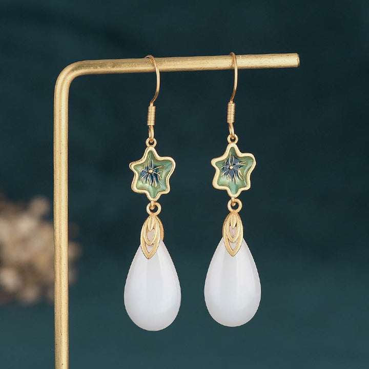Buddha Stones Feng Shui witte jade Oorbellen - 4 - image 12