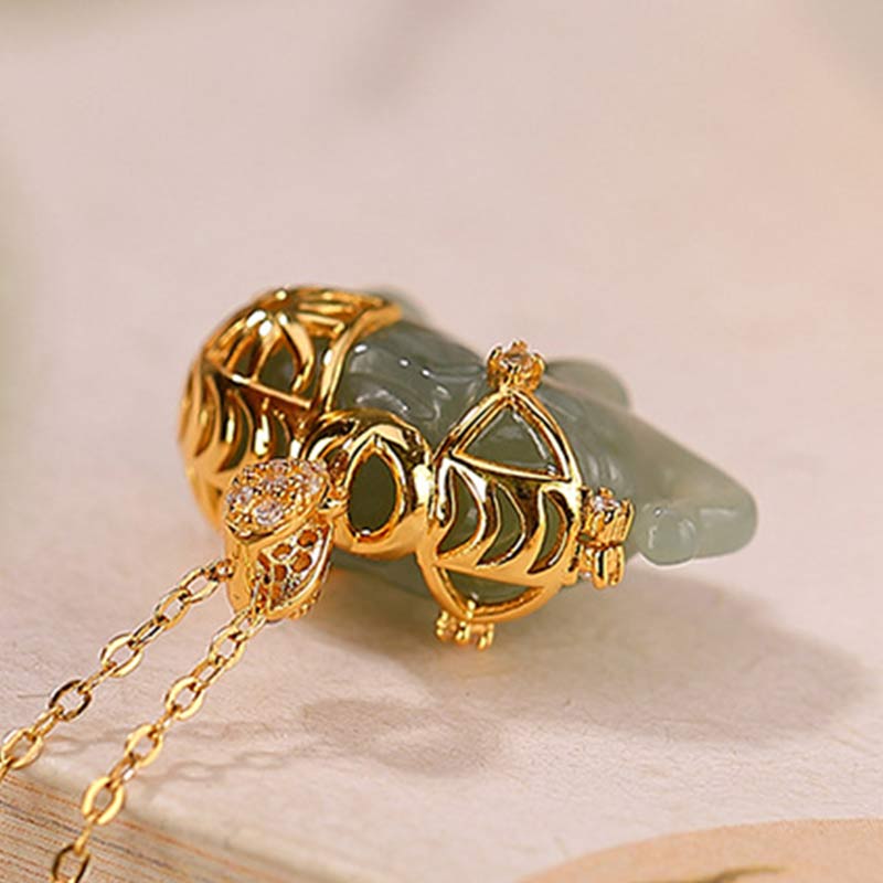 Buddha Stones Ketting met jade olifantje, symbool voor geluk en zegen. - image 7