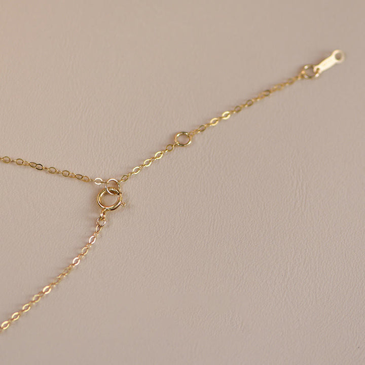 Buddha Stones 14-karaats vergulde parel Hetian jade schelp gelukskat Ketting hanger - image 9
