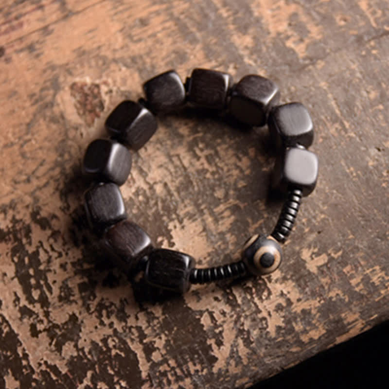 Buddha Stones Tibetaanse ebbenhouten Dzi-kralen Armband - image 3
