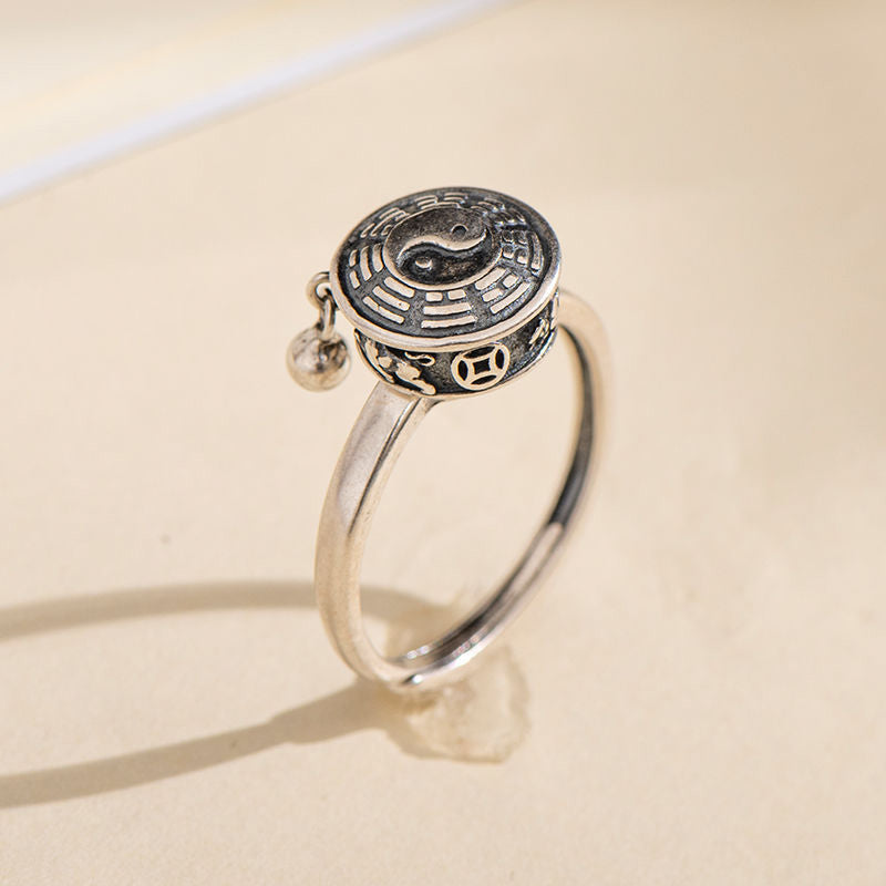 Yin Yang koperen geluks- en rijkdom draaibare Ring - image 1