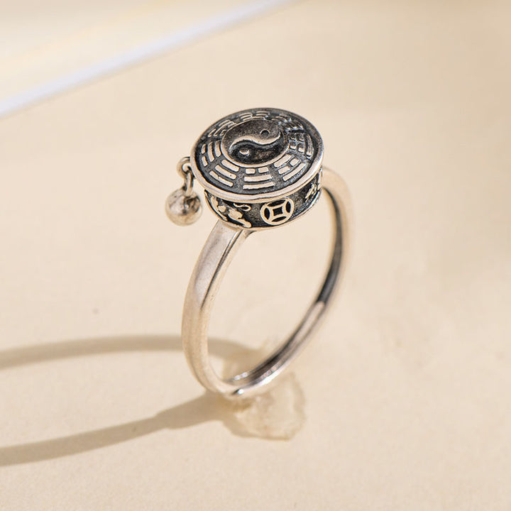 Yin Yang koperen geluks- en rijkdom draaibare Ring - image 1