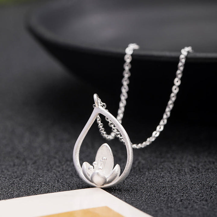 Buddha Stones 925 Sterling Zilveren Lotusbloem Bloemen Ketting - image 4