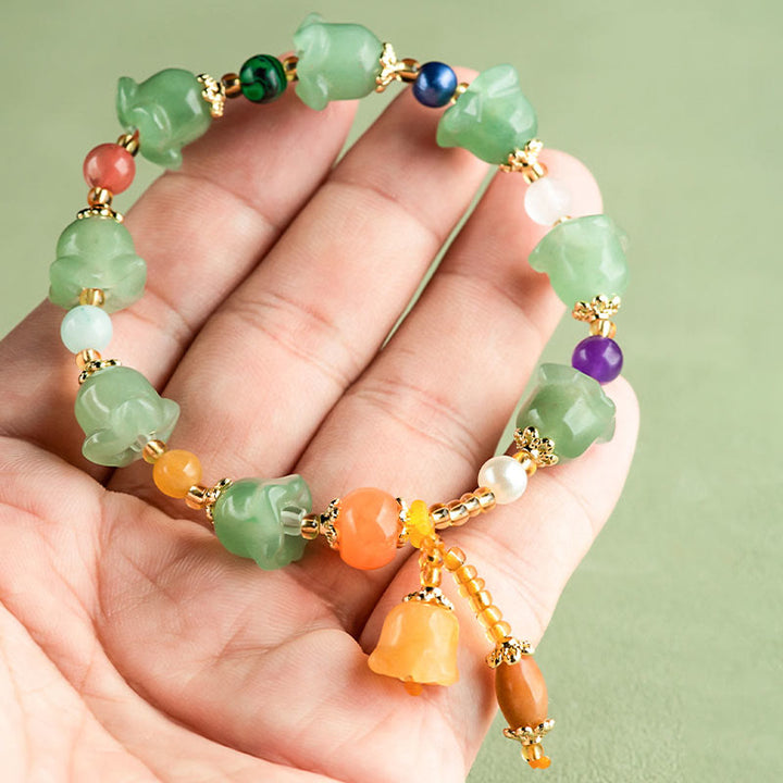 Buddha Stones Groene aventurijn magnolia bloem Armband - image 7