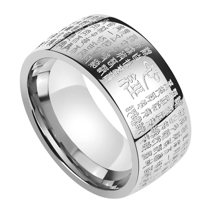 Buddha Stones Feng Shui Boeddhisme Oude Hartsoetra Ring - Zilver-US11 - image 3