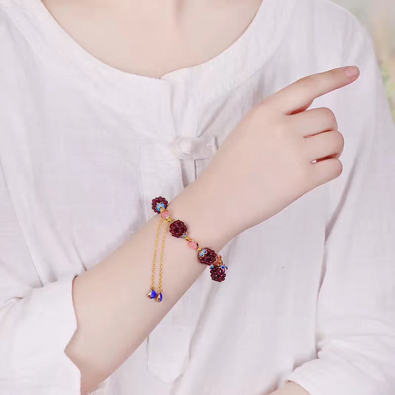 Buddha Stones Tibetaanse granaat Armband voor rust en ontspanning - image 8