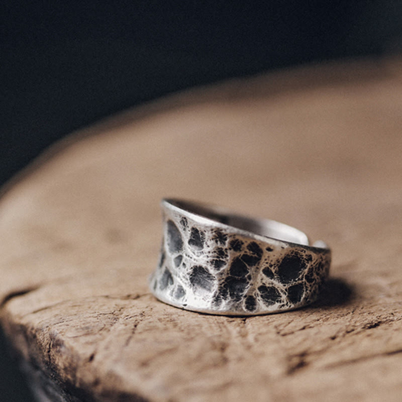 Buddha Stones 925 Sterling Zilveren Ring met Bobbelstructuur - image 2
