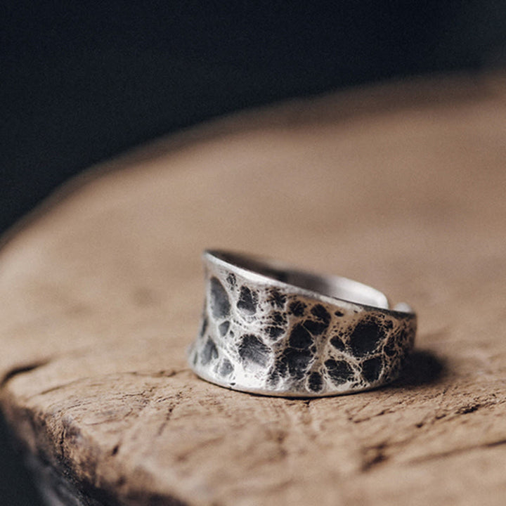 Buddha Stones 925 Sterling Zilveren Ring met Bobbelstructuur - image 2