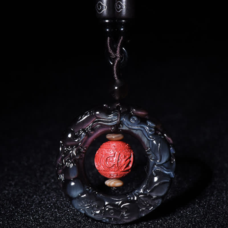 Buddha Stones Feng Shui Natuurlijke Regenboog Obsidiaan PiXiu Cinnaber Genezende Ketting - image 7
