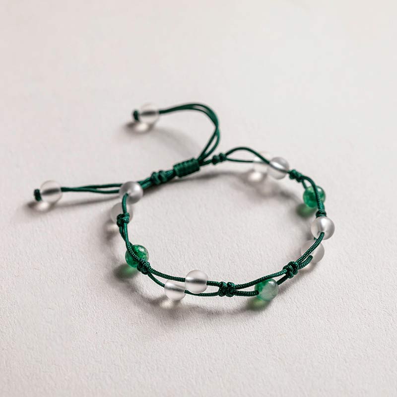 Buddha Stones Rode agaat, mosagaat, cinnaber, kalmerende Armband - Mosagaat, chalcedoon en groene draad - image 18