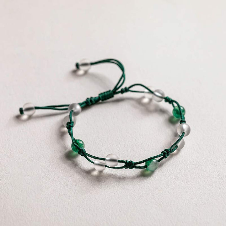 Buddha Stones Rode agaat, mosagaat, cinnaber, kalmerende Armband - Mosagaat, chalcedoon en groene draad - image 18