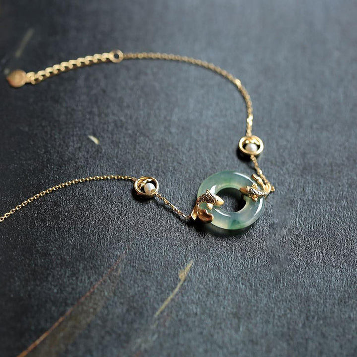 Buddha Stones Cyaan Jade Koi Vis Helende Harmonie Armband - Cyan Jade (Succes ♥ Geluk) - image 0