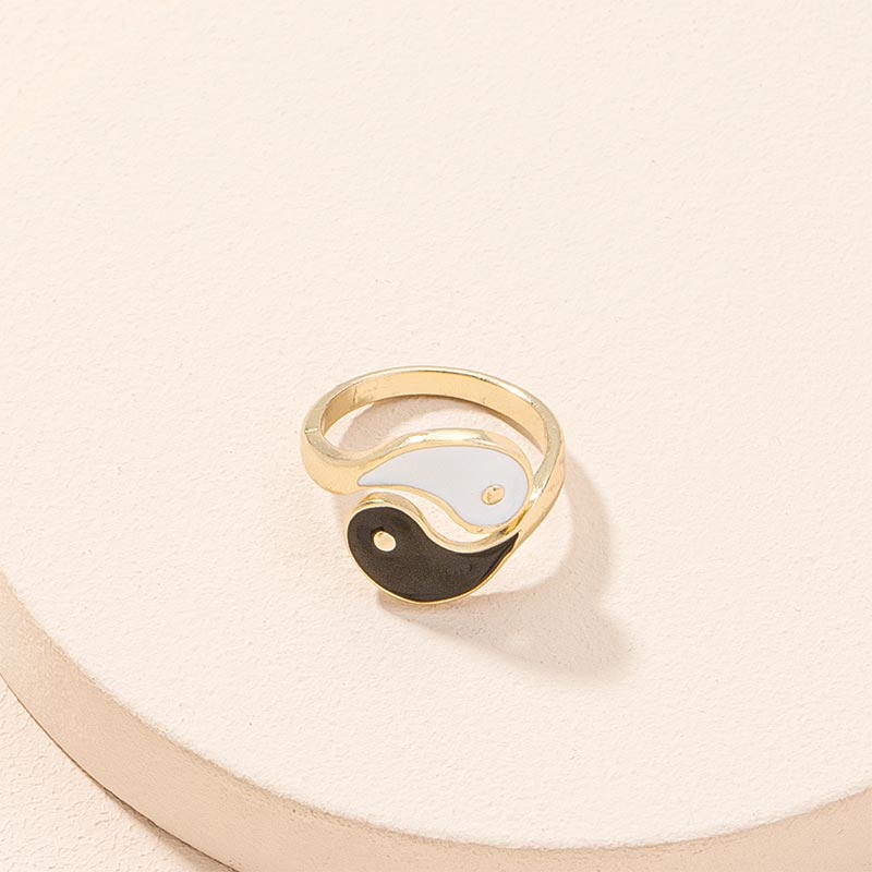 Verstelbare Ring met Yin Yang-symbool en zegenmotief voor stellen. - image 1