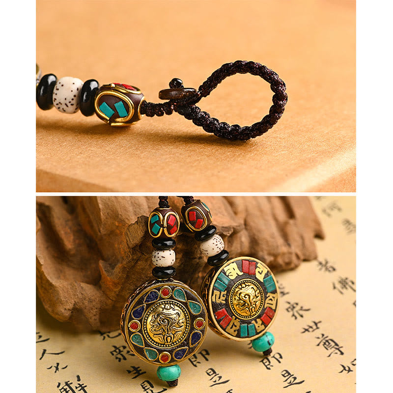 Buddha Stones Tibetaanse Om Mani Padme Hum Bodhi Seed Peace sleutelhanger - image 3