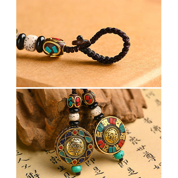 Buddha Stones Tibetaanse Om Mani Padme Hum Bodhi Seed Peace sleutelhanger - image 3