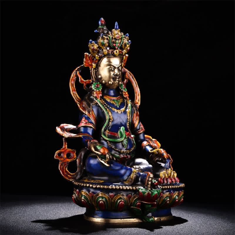 Buddha Stones Gele Jambhala Bodhisattva beeldje, Serenity koperen beeldje, woondecoratie - image 1