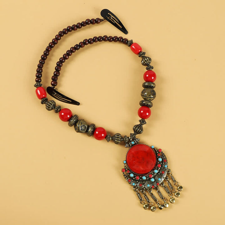 Tibetaanse retro kralen kwastje haarversiering haaraccessoires - image 3