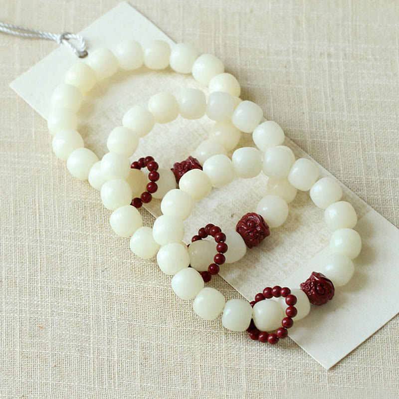 Buddha Stones Natuurlijke Bodhizaad Cinnaber Dansende Leeuw Amulet Wijsheid Harmonie Pols Mala - image 5
