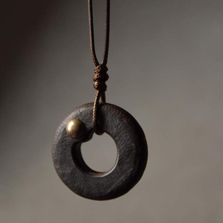 Buddha Stones Zen cirkel ebbenhouten Ketting - image 10