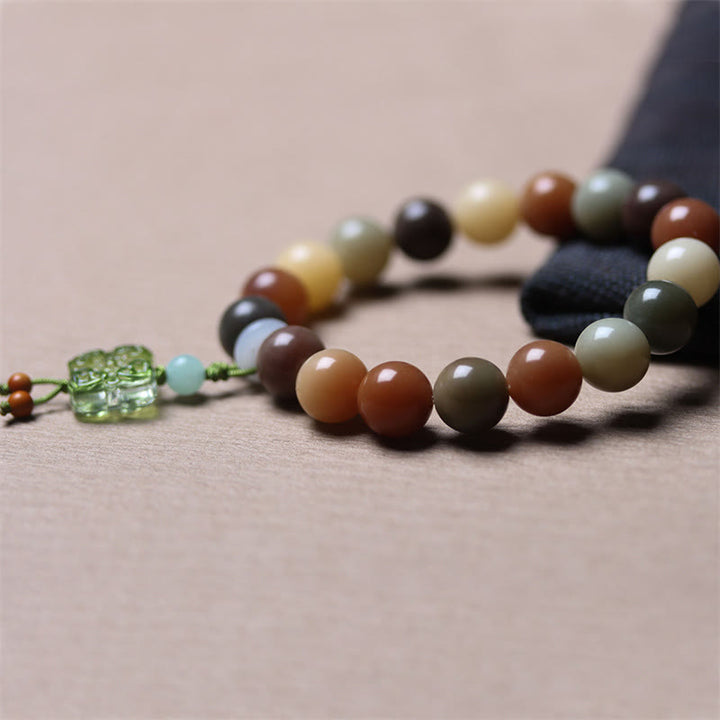 Buddha Stones Natuurlijke veelkleurige Bodhizaad Liuli glazen bedel Armband - image 14