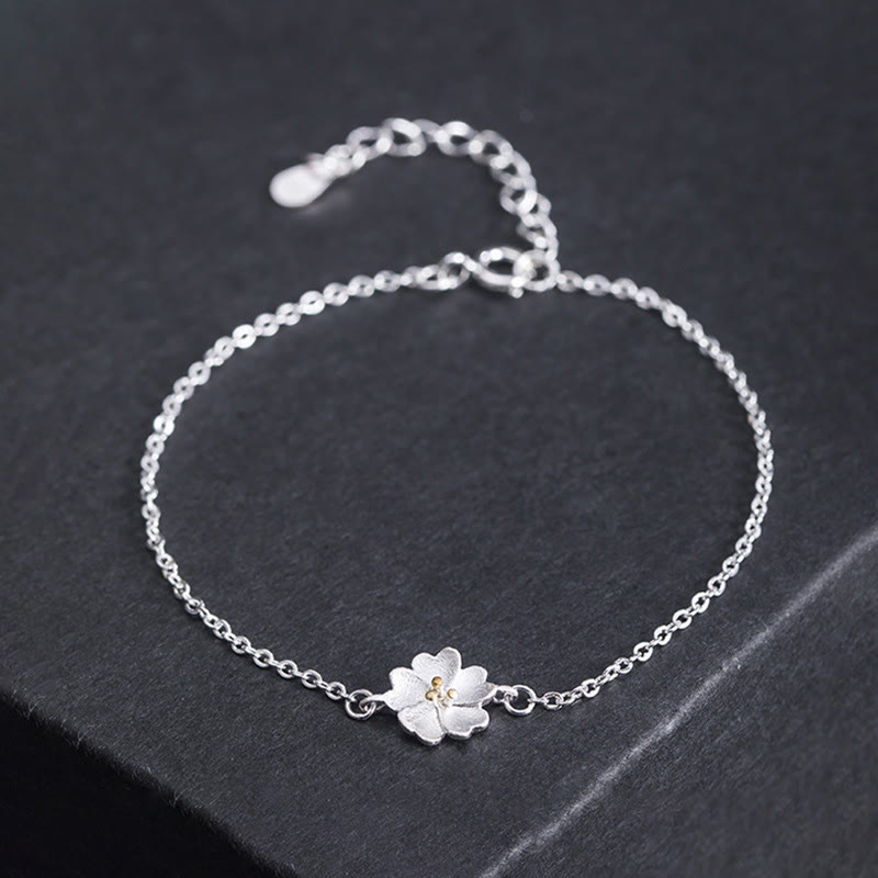 Buddha Stones Armband met kersenbloesemmotief van 925 sterling zilver - 925 sterling zilver - image 0